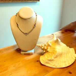 Stainless steel black onyx diamond necklace